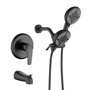 4.7 Inch 5-Mode Wall Mount High Pressure ABS Dual Shower Head System with Tub Spout 4-7-inch-5-mode-wall-mount-high-pressure-abs-dual-shower-head-system-with-tub-spout Matte Black / Brass & SUS304& ABS / 17.3*10.1*5.4 inches