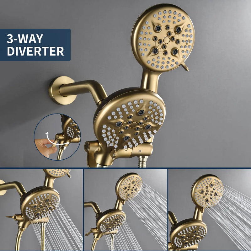 4.7 Inch 5-Mode Wall Mount High Pressure ABS Dual Shower Head System with Tub Spout 4-7-inch-5-mode-wall-mount-high-pressure-abs-dual-shower-head-system-with-tub-spout 