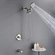 4.7 Inch 5-Mode Wall Mount High Pressure ABS Dual Shower Head System with Tub Spout 4-7-inch-5-mode-wall-mount-high-pressure-abs-dual-shower-head-system-with-tub-spout 