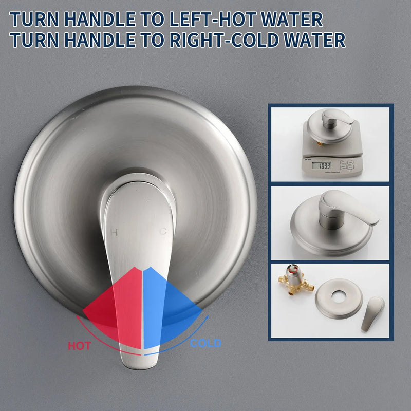 4.7 Inch 5-Mode Wall Mount High Pressure ABS Dual Shower Head System with Tub Spout 4-7-inch-5-mode-wall-mount-high-pressure-abs-dual-shower-head-system-with-tub-spout 