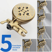 4.7 Inch 5-Mode Wall Mount High Pressure ABS Dual Shower Head System with Tub Spout 4-7-inch-5-mode-wall-mount-high-pressure-abs-dual-shower-head-system-with-tub-spout 