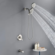 4.7 Inch 5-Mode Wall Mount High Pressure ABS Dual Shower Head System with Tub Spout 4-7-inch-5-mode-wall-mount-high-pressure-abs-dual-shower-head-system-with-tub-spout 
