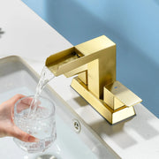 4 Inch Centerset Double Handles Deck Mount Waterfall Lavatory Faucet Mixer Tap with Pop up Drain 4-inch-centerset-double-handles-deck-mount-waterfall-lavatory-faucet-mixer-tap-with-pop-up-drain Brushed Gold / SUS304 / 11.6*8.7*6.5 inches