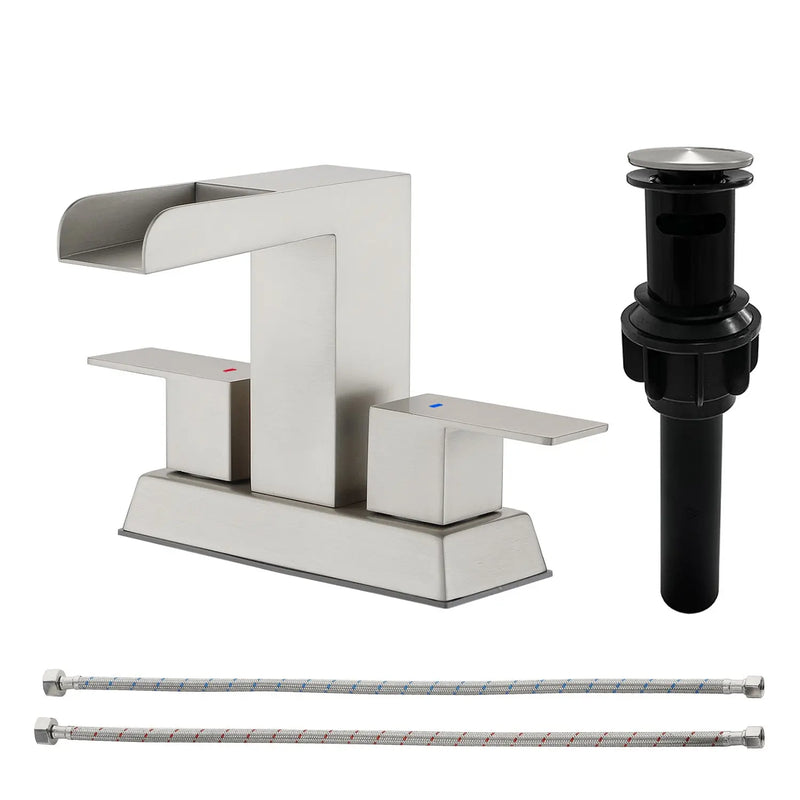 4 Inch Centerset Double Handles Deck Mount Waterfall Lavatory Faucet Mixer Tap with Pop up Drain 4-inch-centerset-double-handles-deck-mount-waterfall-lavatory-faucet-mixer-tap-with-pop-up-drain 