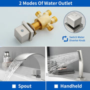 5-Hole Bathtub Mixer Deck Mounted Roman Bath Tub Filler with Hand-Held Shower Sprayer and Waterfall Spout 5-hole-bathtub-mixer-deck-mounted-roman-bath-tub-filler-with-hand-held-shower-sprayer-and-waterfall-spout 