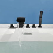 5-Hole Bathtub Mixer Deck Mounted Roman Bath Tub Filler with Hand-Held Shower Sprayer and Waterfall Spout 5-hole-bathtub-mixer-deck-mounted-roman-bath-tub-filler-with-hand-held-shower-sprayer-and-waterfall-spout 