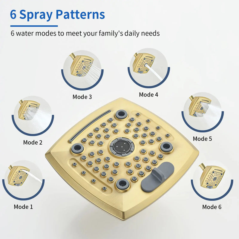 5-setting Tub and Shower Faucet Single-Handle shower trim kit with 5 in. square rain head shower and diverter tub spout 5-setting-tub-and-shower-faucet-single-handle-shower-trim-kit-with-5-in-square-rain-head-shower-and-diverter-tub-spout 