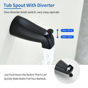 5-setting Tub and Shower Faucet Single-Handle shower trim kit with 5 in. square rain head shower and diverter tub spout 5-setting-tub-and-shower-faucet-single-handle-shower-trim-kit-with-5-in-square-rain-head-shower-and-diverter-tub-spout 
