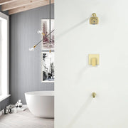 5-setting Tub and Shower Faucet Single-Handle shower trim kit with 5 in. square rain head shower and diverter tub spout 5-setting-tub-and-shower-faucet-single-handle-shower-trim-kit-with-5-in-square-rain-head-shower-and-diverter-tub-spout 