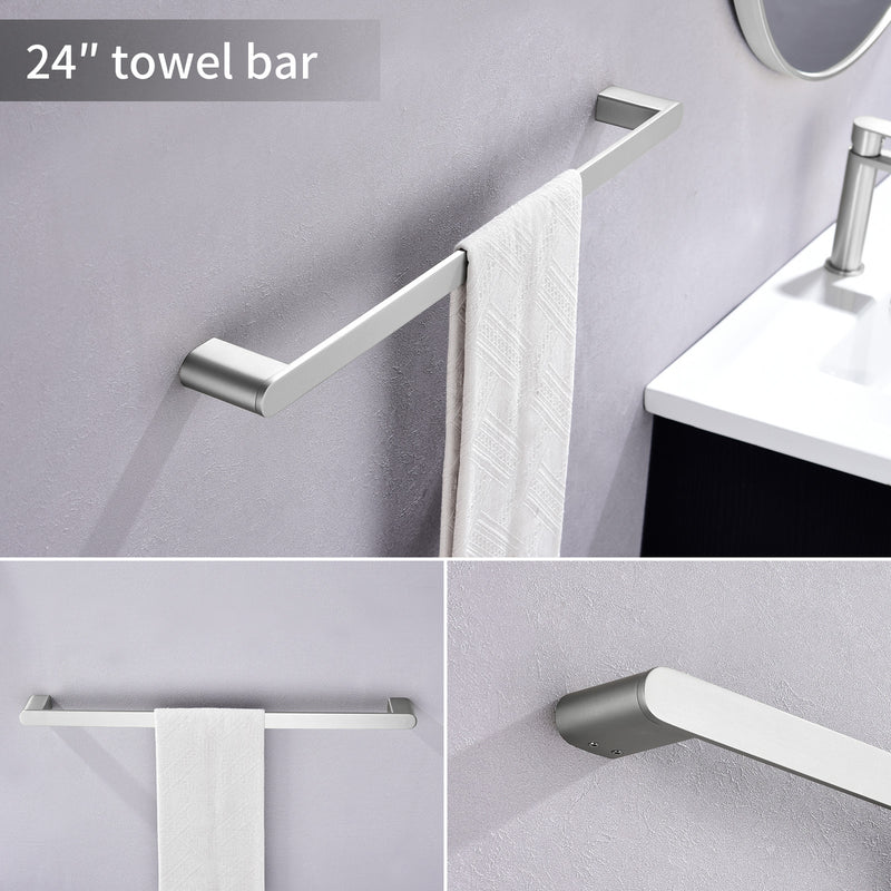 Bathroom Hardware Set, Wall Mount 4-Piece Bath Accessory Towel Rack Set In Brushed Gold, Brushed Nickel, Matte Black