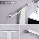 Bathroom Hardware Set, Wall Mount 4-Piece Bath Accessory Towel Rack Set In Brushed Gold, Brushed Nickel, Matte Black