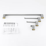 Bathroom Hardware Set, Wall Mount 4-Piece Bath Accessory Towel Rack Set In Brushed Gold, Brushed Nickel, Matte Black