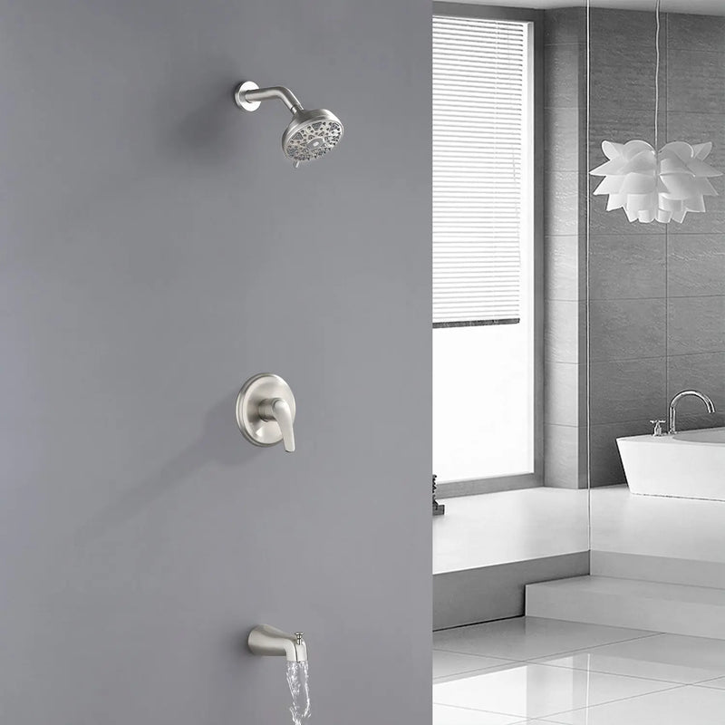5Inch Tub Shower Faucet Set with 6-Spray Shower Head Wall Mounted Shower Trim Kit with Diverter Bath Spout 5inch-tub-shower-faucet-set-with-6-spray-shower-head-wall-mounted-shower-trim-kit-with-diverter-bath-spout 