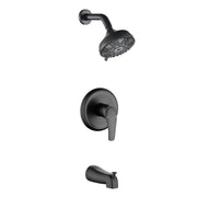 5Inch Tub Shower Faucet Set with 6-Spray Shower Head Wall Mounted Shower Trim Kit with Diverter Bath Spout 5inch-tub-shower-faucet-set-with-6-spray-shower-head-wall-mounted-shower-trim-kit-with-diverter-bath-spout Matte Black / Brass & SUS304 & ABS / 15.6*9.1*5.3inches