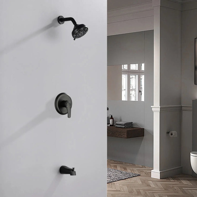 5Inch Tub Shower Faucet Set with 6-Spray Shower Head Wall Mounted Shower Trim Kit with Diverter Bath Spout 5inch-tub-shower-faucet-set-with-6-spray-shower-head-wall-mounted-shower-trim-kit-with-diverter-bath-spout 