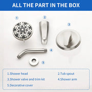 5Inch Tub Shower Faucet Set with 6-Spray Shower Head Wall Mounted Shower Trim Kit with Diverter Bath Spout 5inch-tub-shower-faucet-set-with-6-spray-shower-head-wall-mounted-shower-trim-kit-with-diverter-bath-spout 