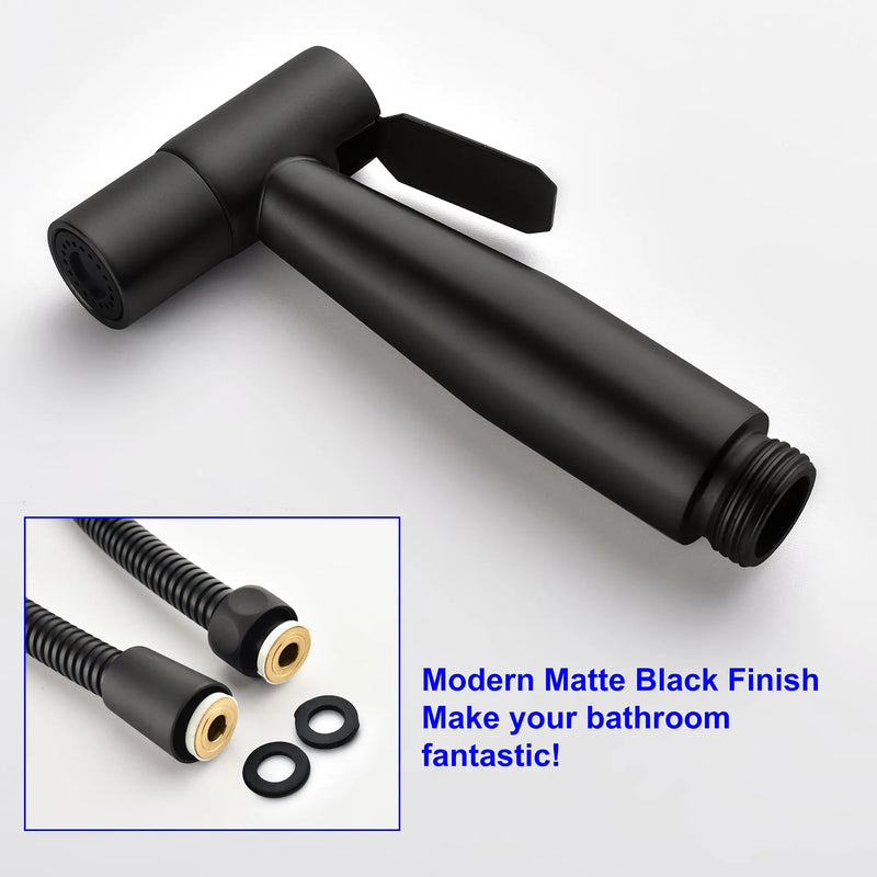 Handheld Bidet Sprayer for Toilet, Stainless Steel Baby Cloth Diaper Sprayer Kit with Cold Water-Matte Black,Brushed Gold