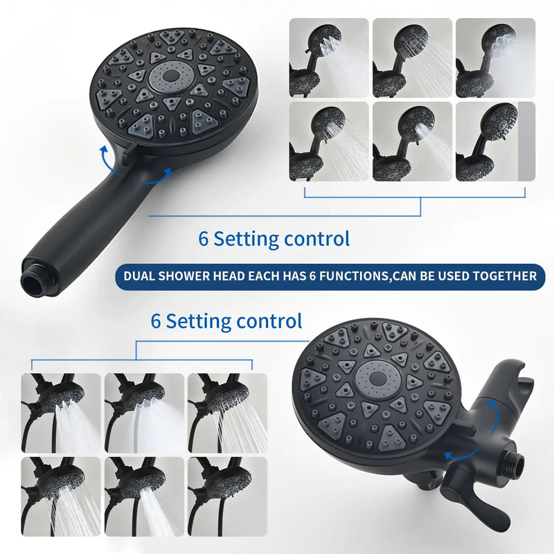 6-Spray Dual Shower Faucet Set with Tub Spout 2-in-1 Shower head and Handheld Shower 6-spray-dual-shower-faucet-set-with-tub-spout-2-in-1-shower-head-and-handheld-shower 