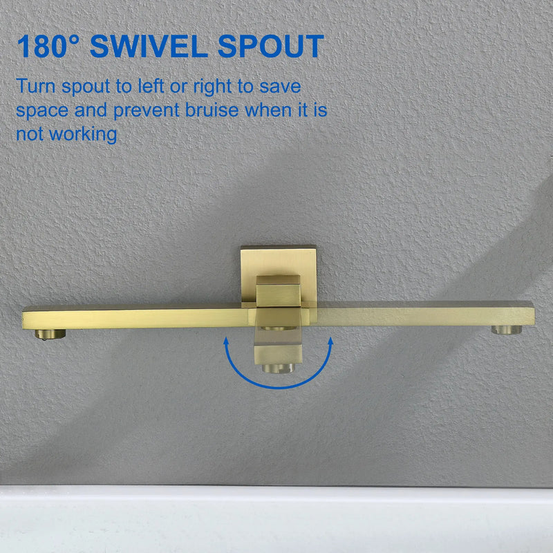 Bathroom Shower System Rainfall Handheld Shower With Faucet Set Tub Spout Wall Mounted Shower Head Trim Kit With Rough-In Valve