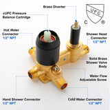 Two way Bathroom Shower Faucet Set with 10 inch Round ultra slim shower head & 5-Spray Hand Shower - Brushed Gold, Brushed Nickel, Matte Black