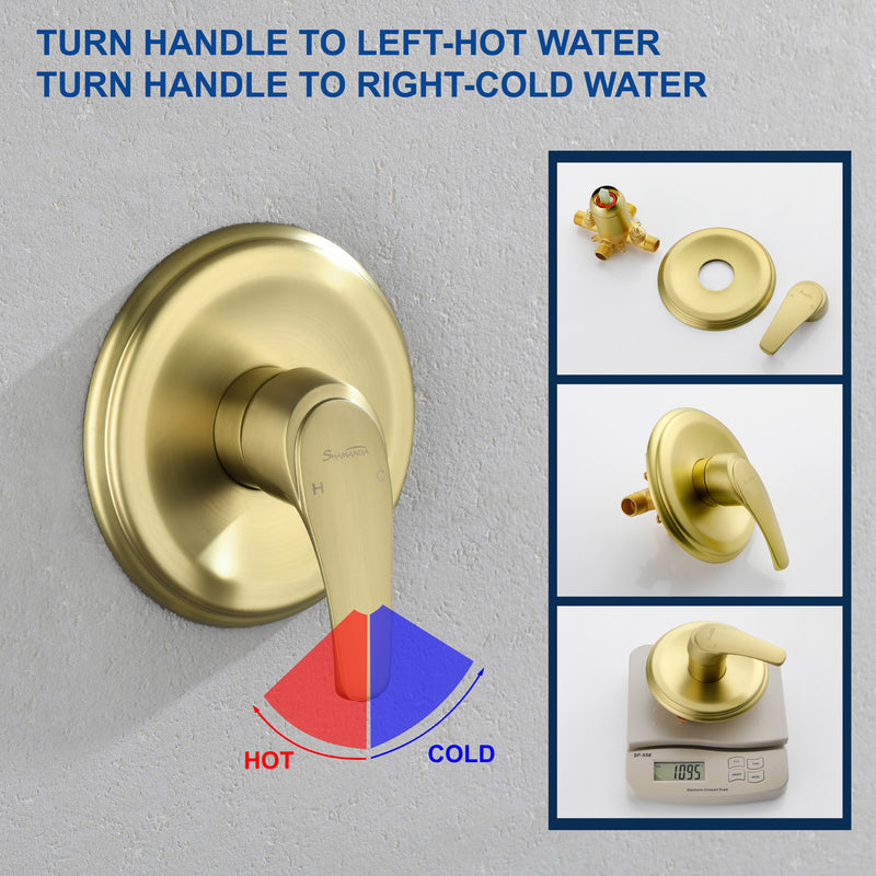 1-Handle Shower Trim Kit with Tub Spout, 9 Ways ABS Hand Shower, Pressure-Balancing Mixing Valve