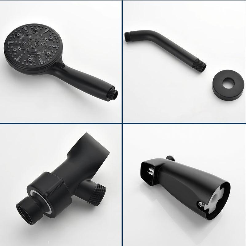 Single Handle High-Pressure Round 10-Mode Hand Shower and Tub Spout System with Valve
