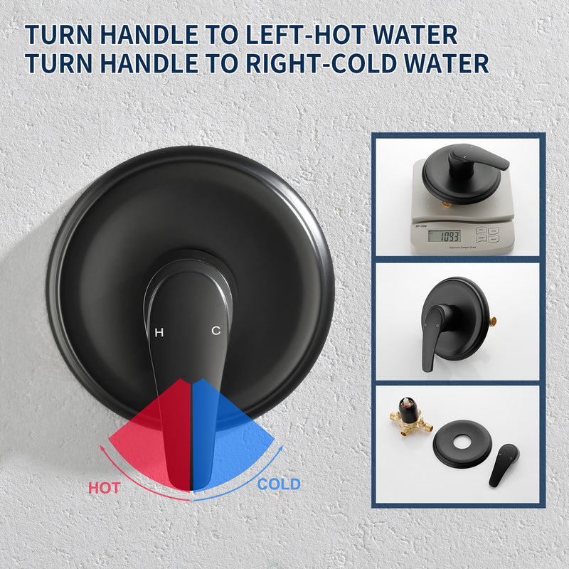 Single Handle High-Pressure Round 10-Mode Hand Shower and Tub Spout System with Valve