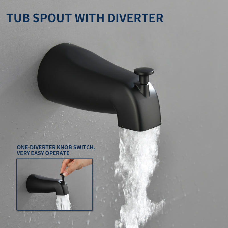 Single Handle High-Pressure Round 10-Mode Hand Shower and Tub Spout System with Valve