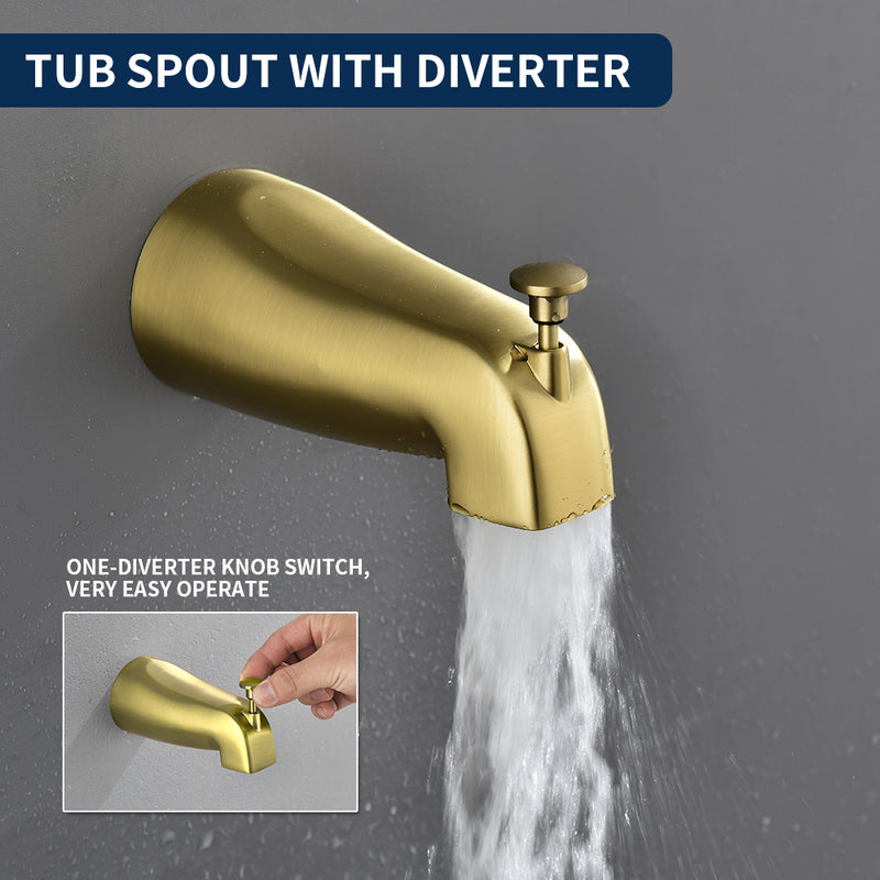 Single Handle High-Pressure Round 10-Mode Hand Shower and Tub Spout System with Valve