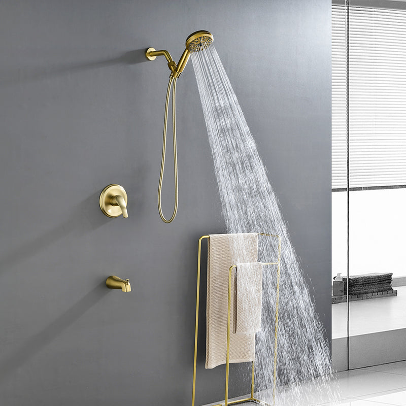 Single Handle High-Pressure Round 10-Mode Hand Shower and Tub Spout System with Valve