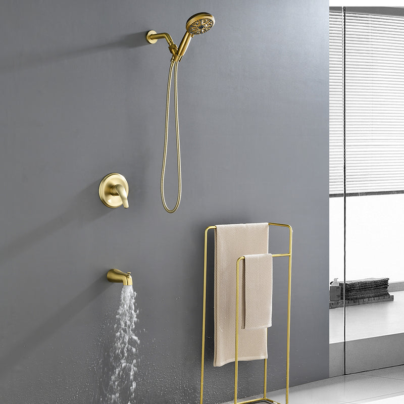 Single Handle High-Pressure Round 10-Mode Hand Shower and Tub Spout System with Valve