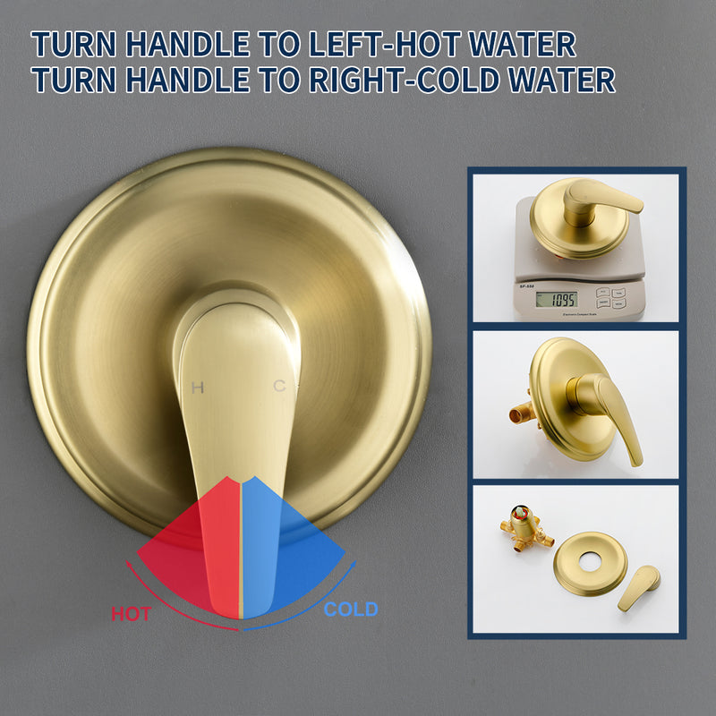 Single Handle High-Pressure Round 10-Mode Hand Shower and Tub Spout System with Valve