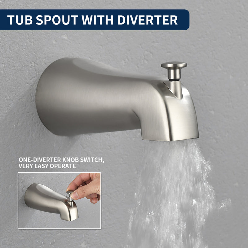 Single Handle High-Pressure Round 10-Mode Hand Shower and Tub Spout System with Valve