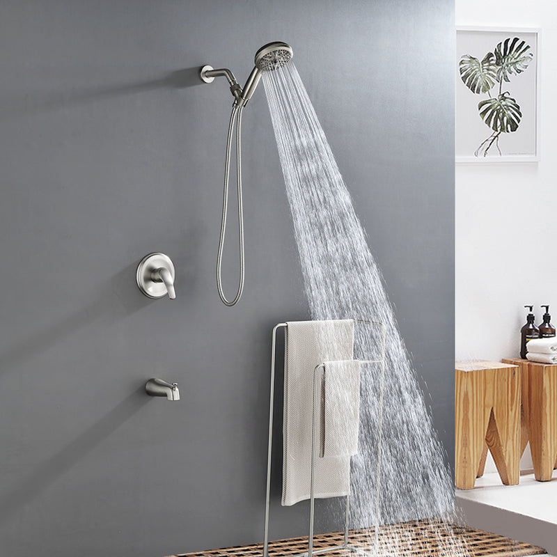 Single Handle High-Pressure Round 10-Mode Hand Shower and Tub Spout System with Valve