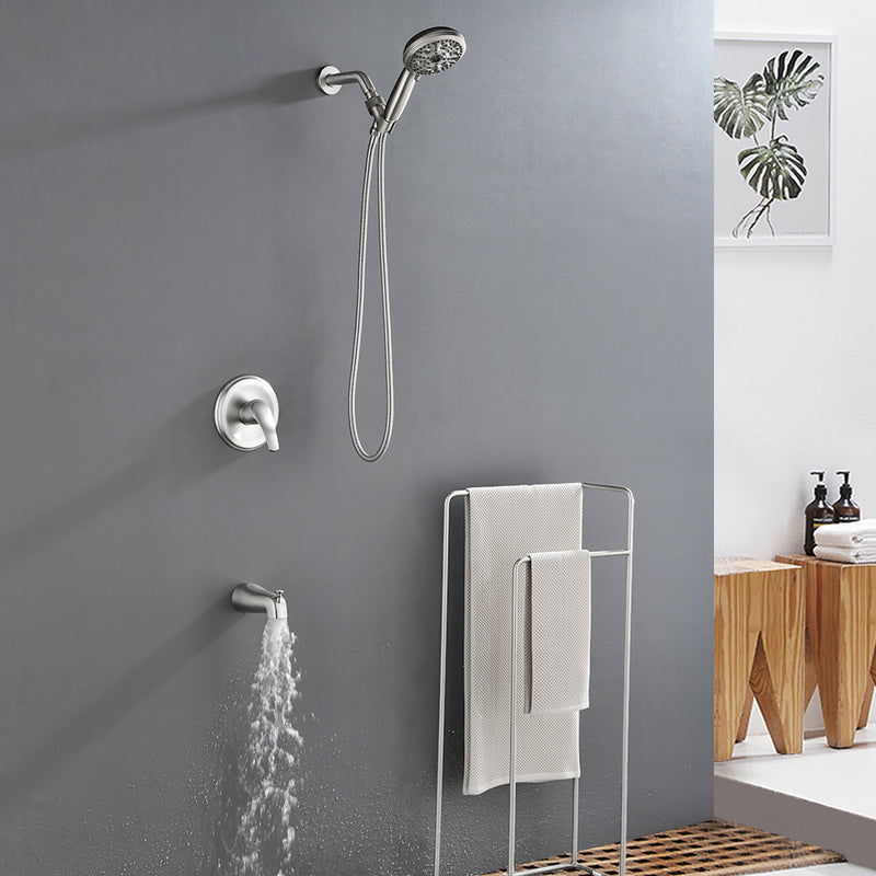 Single Handle High-Pressure Round 10-Mode Hand Shower and Tub Spout System with Valve