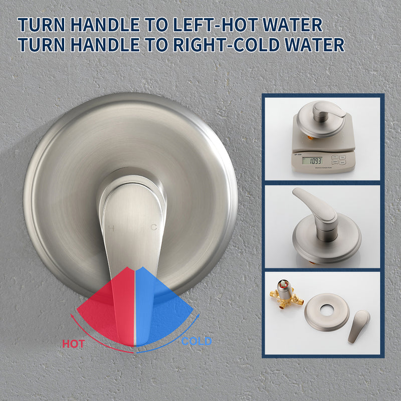 Single Handle High-Pressure Round 10-Mode Hand Shower and Tub Spout System with Valve