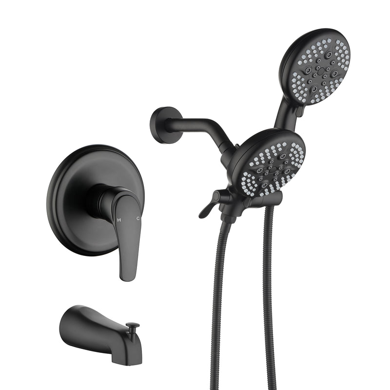 4.7 Inch 5-Mode Wall Mount High Pressure ABS Dual Shower Head System with Tub Spout