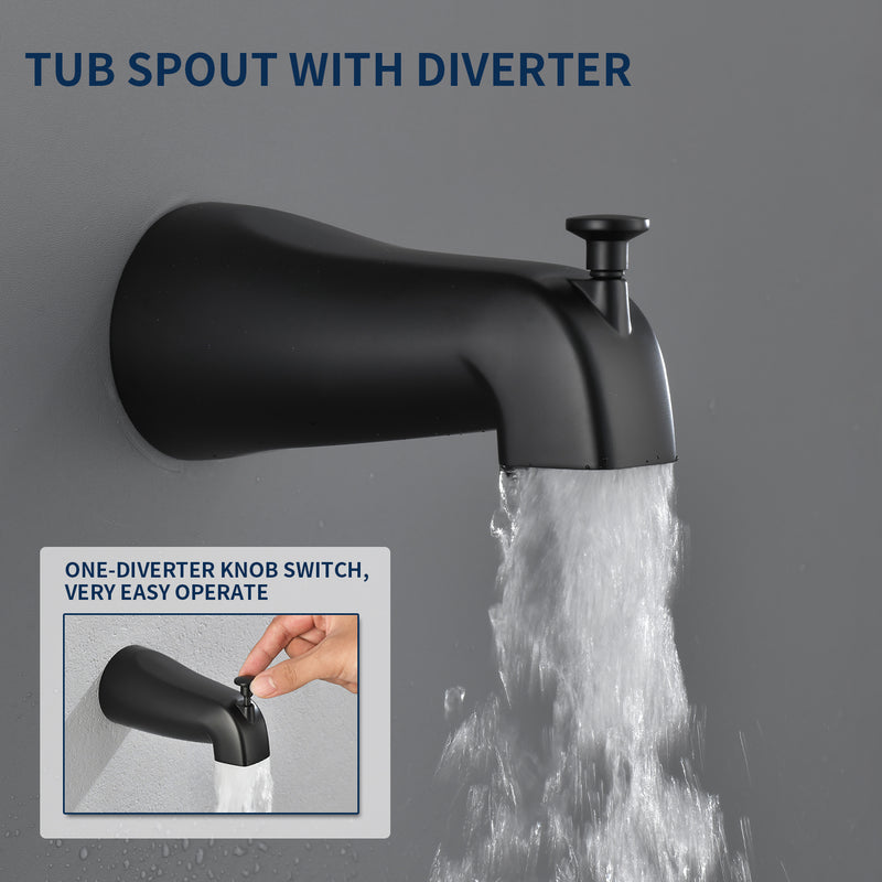 4.7 Inch 5-Mode Wall Mount High Pressure ABS Dual Shower Head System with Tub Spout