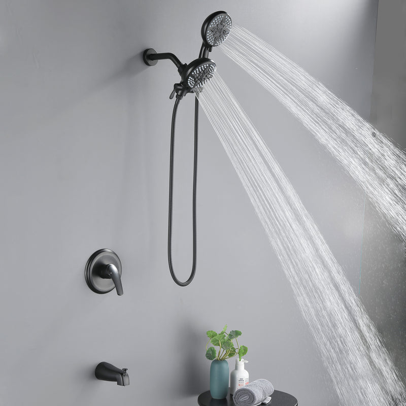 4.7 Inch 5-Mode Wall Mount High Pressure ABS Dual Shower Head System with Tub Spout