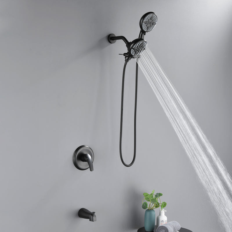 4.7 Inch 5-Mode Wall Mount High Pressure ABS Dual Shower Head System with Tub Spout