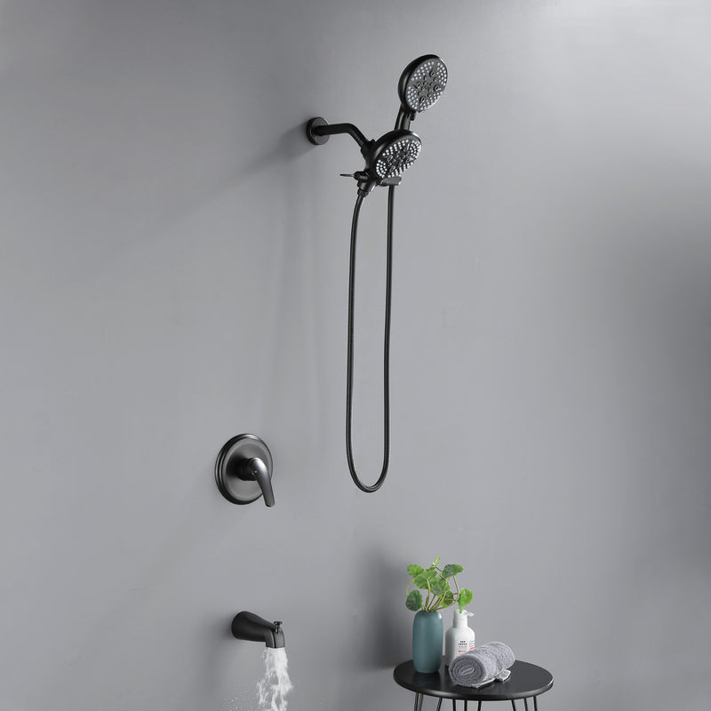 4.7 Inch 5-Mode Wall Mount High Pressure ABS Dual Shower Head System with Tub Spout