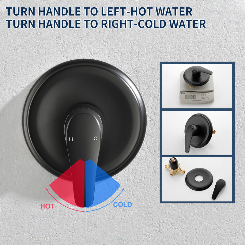 4.7 Inch 5-Mode Wall Mount High Pressure ABS Dual Shower Head System with Tub Spout