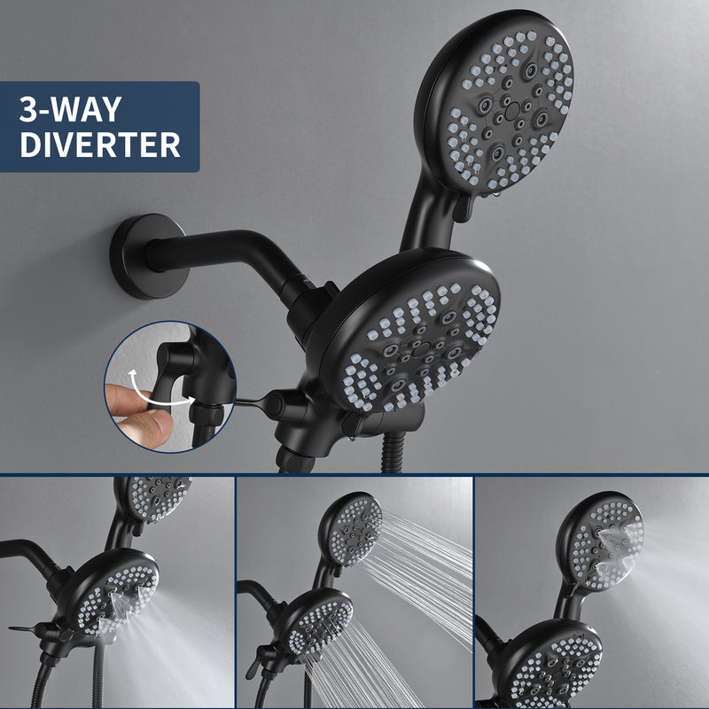 4.7 Inch 5-Mode Wall Mount High Pressure ABS Dual Shower Head System with Tub Spout