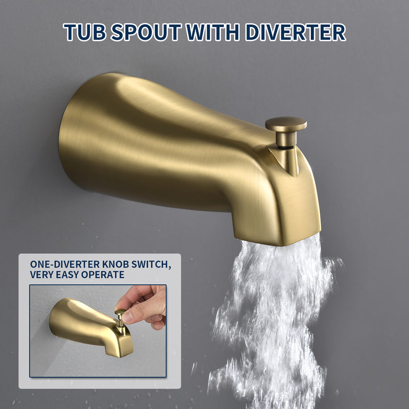 4.7 Inch 5-Mode Wall Mount High Pressure ABS Dual Shower Head System with Tub Spout