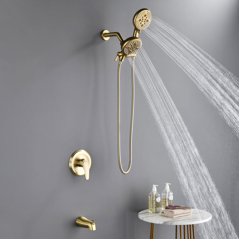 4.7 Inch 5-Mode Wall Mount High Pressure ABS Dual Shower Head System with Tub Spout