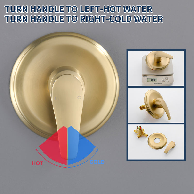 4.7 Inch 5-Mode Wall Mount High Pressure ABS Dual Shower Head System with Tub Spout