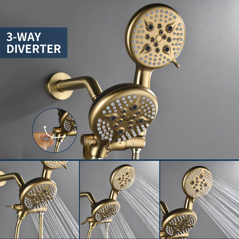 4.7 Inch 5-Mode Wall Mount High Pressure ABS Dual Shower Head System with Tub Spout