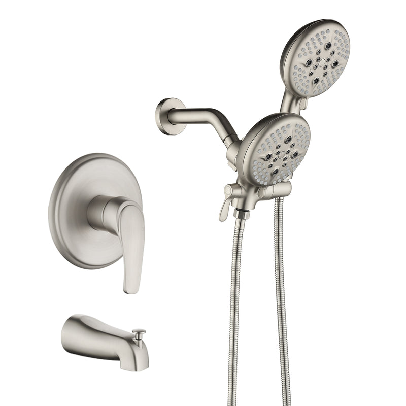 4.7 Inch 5-Mode Wall Mount High Pressure ABS Dual Shower Head System with Tub Spout