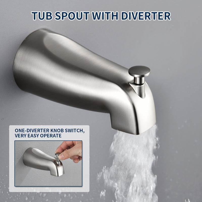 4.7 Inch 5-Mode Wall Mount High Pressure ABS Dual Shower Head System with Tub Spout