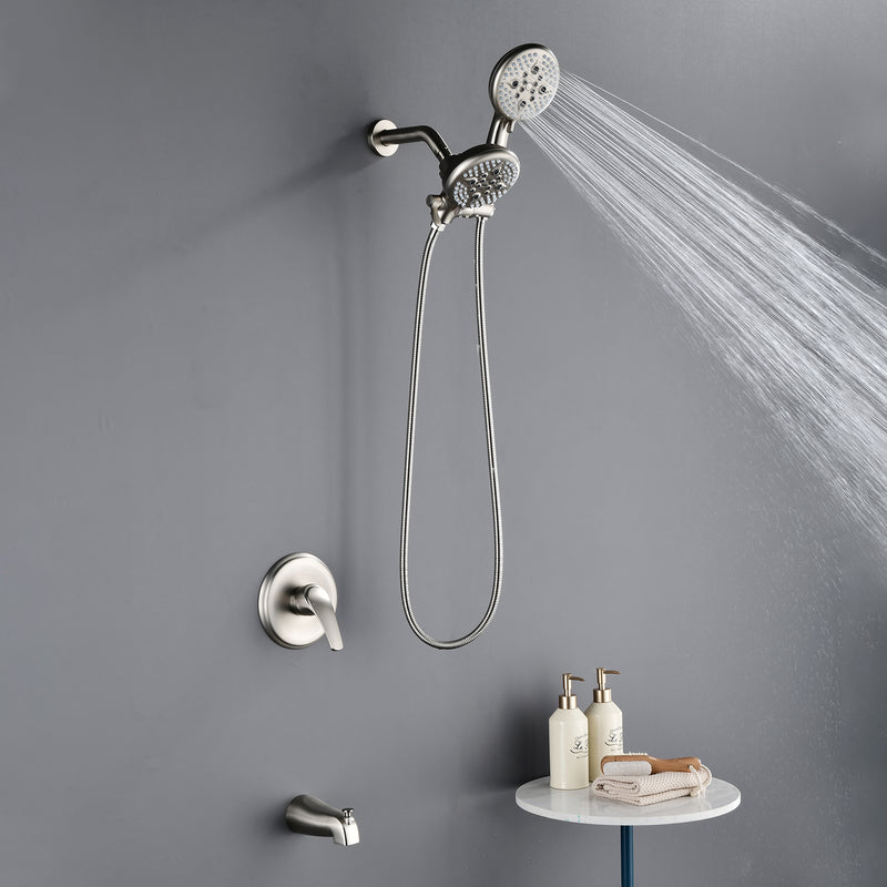 4.7 Inch 5-Mode Wall Mount High Pressure ABS Dual Shower Head System with Tub Spout